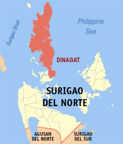 Localisation de la province de Dinagat Islands (en rouge) dans les Philippines.