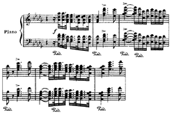 Thème du premier mouvement, joué par le piano