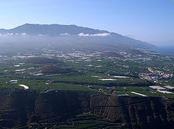Le Cumbre Vieja vue depuis Tazacorte.