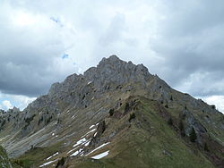 Vue de la pointe de Chalune depuis le col de Vésinaz.