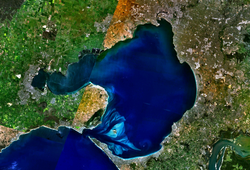 Image satellite de la baie de Port Phillip.