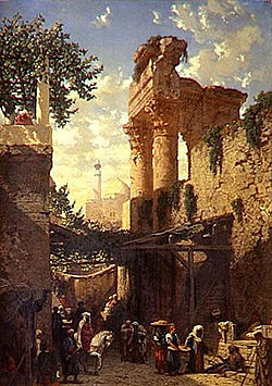Une rue au Caire, ca. 1840, huile sur toile, 63x45cm, Musée Condé (Chantilly).