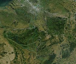 Image satellite du massif schisteux rhénan.