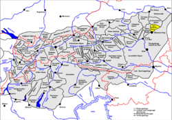 Carte de localisation du Rax et Schneeberg.