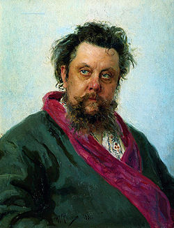 Portrait de Modeste Moussorgski par Ilya Repine, peint seulement quelques jours avant la mort du compositeur en 1881.