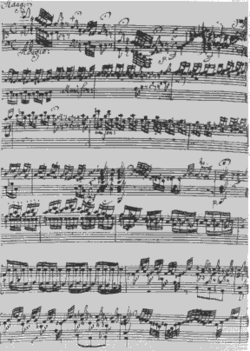 Plus ancienne copie de la Toccata et fugue en ré mineur attribuée à Johann Sebastian Bach, de la main de Ringk.