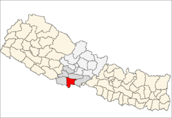 Localisation du district de Rupandehi
