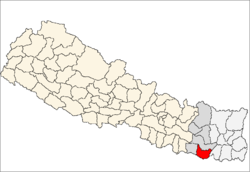 Localisation du district de Saptari