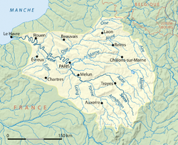 Carte du bassin versant de la Seine.