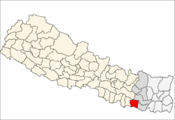 Localisation du district de Siraha