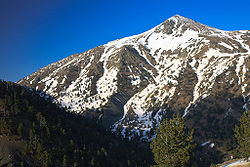 Vue du sommet depuis le sud.