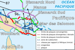 Carte de la Plaque de Bismarck Sud