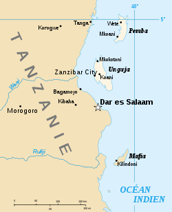 Carte du Zanzibar