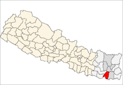 Localisation du district de Sunsari