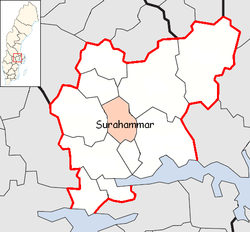 Carte de localisation de la commune dans son comté.