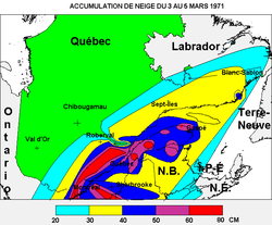 Image illustrative de l'article Tempête de neige du 3 au 5 mars 1971 sur l’est du Canada