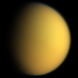 Titan vu par la sonde Cassini.