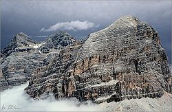 Tofana di Dentro, di Mezzo et di Rozes, vus de l'ouest