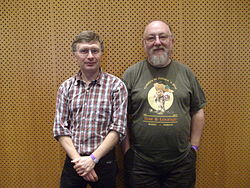 Marc Laperlier (à droite) avec Michel Leroy aux Utopiales 2011