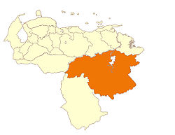 Localisation de l'État de Bolívar