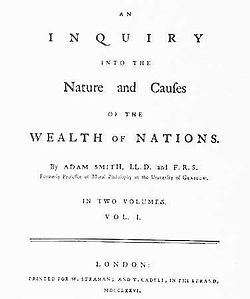 Édition de Londres (1776) de la Richesse des nations