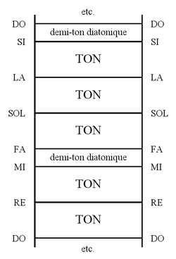 Représentation verticale de l'échelle diatonique