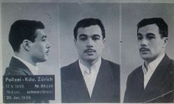 Yacef SaâdiPhotographié ici par la police zurichoise, lors de son arrestation en 1955