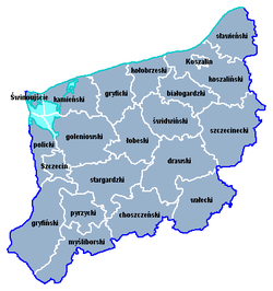 Les districts de la voïvodie