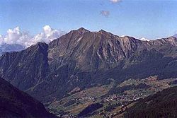 Vue du mont Zerbion depuis le val d'Ayas.