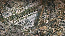 Vue de l'aéroport prise depuis un satellite