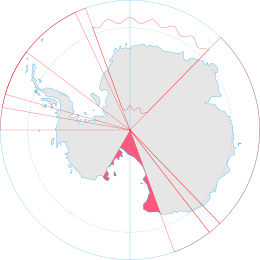 Carte de la revendication néo-zélandaise en Antarctique