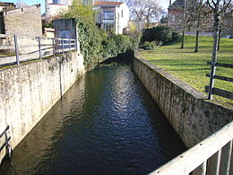 L'Auzette à quelques mètres de sa confluence avec la Vienne, à Limoges