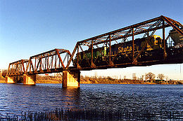 Pont de chemin de fer sur le Brazos à Waco.