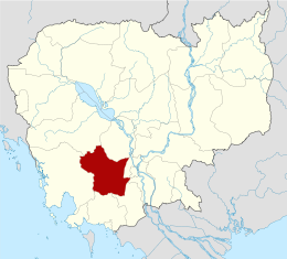 Localisation de la province de Kampong Spoe au Cambodge.