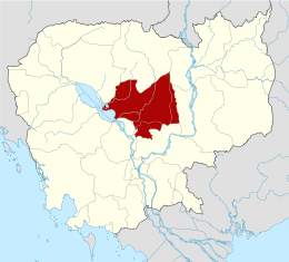 Localisation de la province de Kampong Thom au Cambodge.