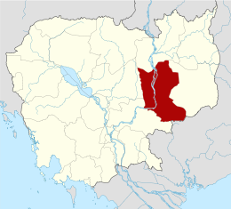 Localisation de la province de Kracheh au Cambodge.
