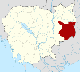 Localisation de la province de Mondol Kiri au Cambodge.