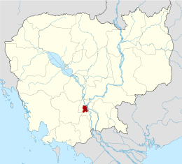 Localisation de la province de Province de Phnom Penh au Cambodge.