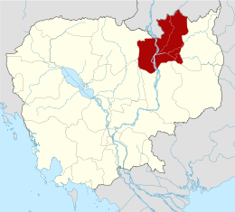 Localisation de la province de Stoeng Treng au Cambodge.