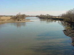 Le Des Moines River à Ottumwa dans l'Iowa.