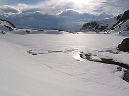 L’étang d’Appy sous la neige (mars 2006)
