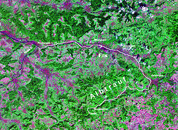 Vue satellitaire de la rivière Fils.