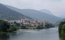 La confluence de la Čeotina et de la Drina à Foča