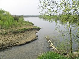 La Gueule à son confluent avec la Meuse, à Voulwames près de Meerssen..