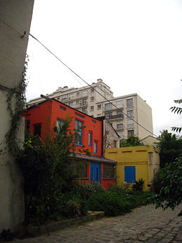 Vue de maisons de l'impasse Mousset.