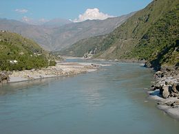 L'Indus vu depuis la route du Karakoram reliant le Pakistan à la Chine.
