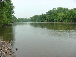 La rivière Iowa à Marshalltown dans l'État de l'Iowa