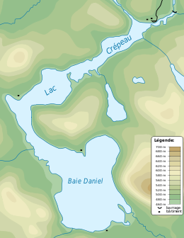 Carte topographique du lac Crépeau.