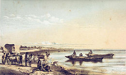 Gravure (1857) d'après le voyage de Livingstone