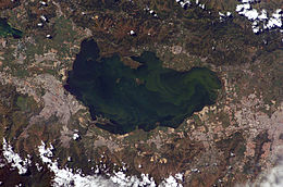 Image satellite du lac, prise par la NASA.